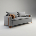 Ver imagem 2 de Sofá 2 Lugares Espanha Base Madeira Tecido Linho Cinza Claro Living 1,40m