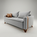 Ver imagem 4 de Sofá 2 Lugares Espanha Base Madeira Tecido Linho Cinza Claro Living 1,40m