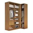 Ver mais imagens de Guarda Roupa de Canto Porta de Correr com Espelho 3 Portas Mdf Altezza Clean Belmax:freijó/titânio