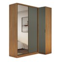 Ver imagem 7 de Guarda Roupa de Canto Porta de Correr com Espelho 3 Portas Mdf Altezza Clean Belmax:freijó/titânio