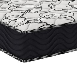 Box Baú Casal Preto + Colchão de Espuma D45 - Ortobom - Airtech 150 60x138x188cm - 2
