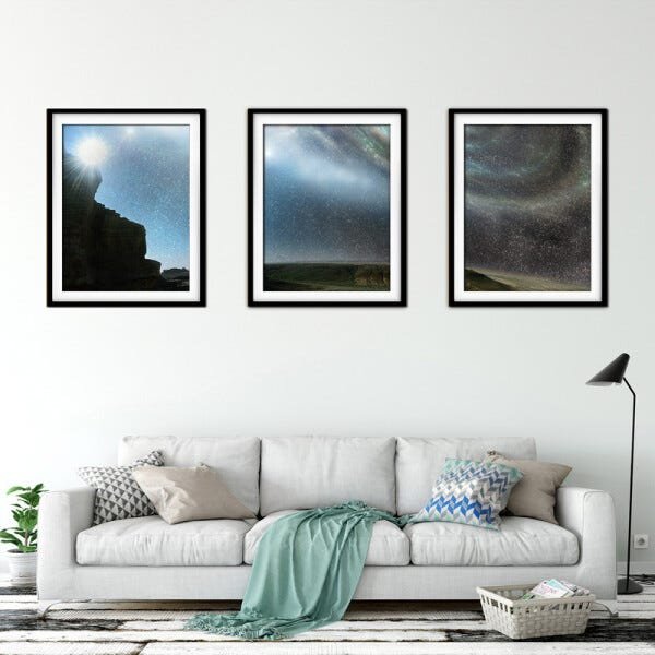 Quadro mdf preto 80x140 universo colorido mod 277 - 2