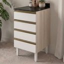 Ver imagem 2 de Balcão com Tampo 4 Gavetas MDF 40 cm Kali 1641022 Bianco Toq Branco Nicioli