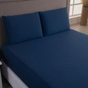 Ver imagem 2 de Jogo de Cama Lençol Sereno Solteiro em Malha Algodão 2 Peças - Marinho