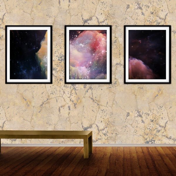 Quadro mdf preto 80x140 universo colorido mod 271 - 2