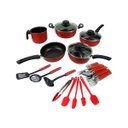 Ver imagem 1 de Kit Espátulas de Cozinha Silicone 5 Peças + Conjunto de Panelas Antiaderente Elegan C/ Tampa de Vidr
