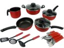 Ver imagem 2 de Kit Espátulas de Cozinha Silicone 5 Peças + Conjunto de Panelas Antiaderente Elegan C/ Tampa de Vidr