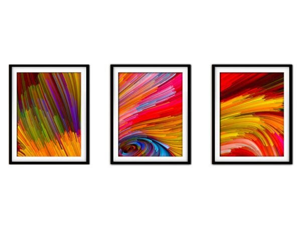 Quadro mdf preto 80x140 universo colorido mod 108 - 1