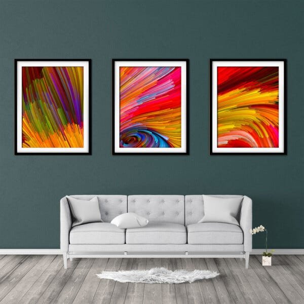 Quadro mdf preto 80x140 universo colorido mod 108 - 2