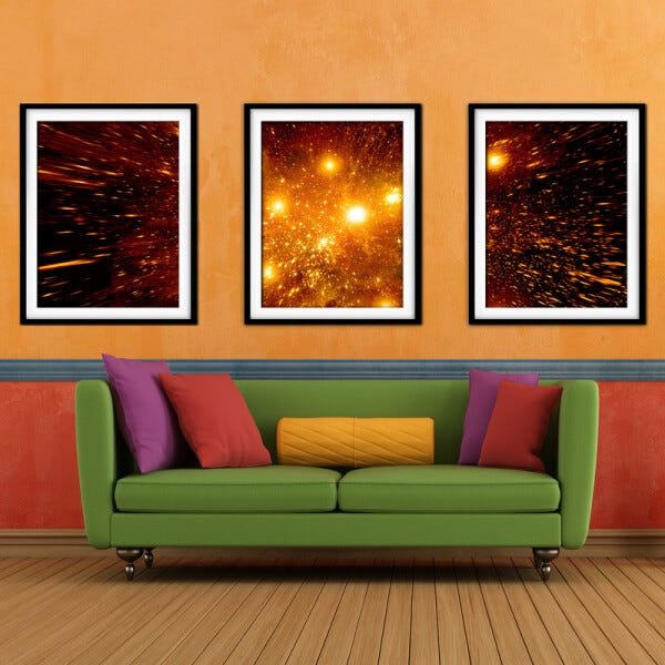 Quadro mdf preto 80x140 universo colorido mod 103 - 2
