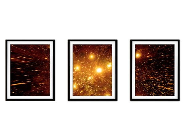 Quadro mdf preto 80x140 universo colorido mod 103 - 1