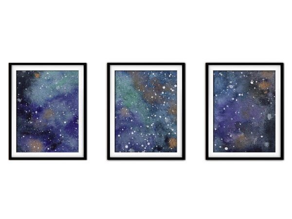 Quadro mdf preto 80x140 universo colorido mod 91 - 1