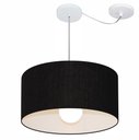 Ver imagem 1 de Lustre Pendente Cilíndrico Com Desvio de Centro Vivare Md-4230 Cúpula em Tecido 50x25cm - Bivolt - P