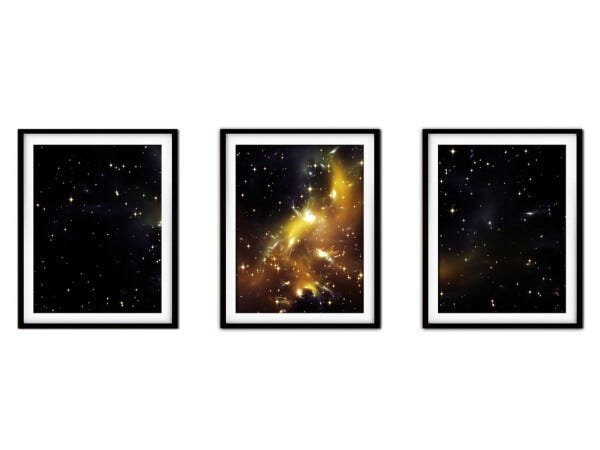 Quadro mdf preto 80x140 universo colorido mod 79 - 1