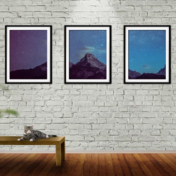Quadro mdf preto 80x140 universo colorido mod 54 - 2