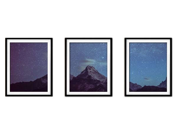 Quadro mdf preto 80x140 universo colorido mod 54 - 1