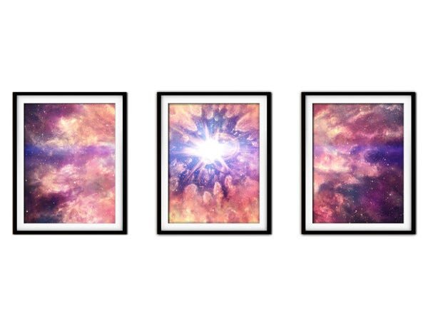 Quadro mdf preto 80x140 universo colorido mod 53 - 1