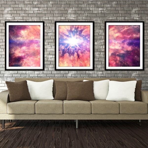 Quadro mdf preto 80x140 universo colorido mod 53 - 2