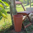 Ver imagem 7 de Kit Vaso Planta + Prato 35x25 Redondo Cônico Polietileno BGPLASTICOS FERRUGEM 017