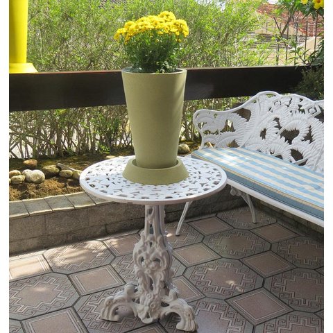 Kit Vaso Planta + Prato 35x25 Redondo Cônico Polietileno BGPLASTICOS FERRUGEM 017