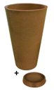 Ver imagem 6 de Kit Vaso Planta + Prato 35x25 Redondo Cônico Polietileno BGPLASTICOS FERRUGEM 017