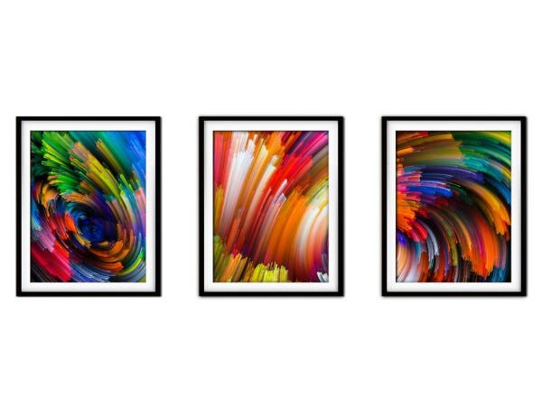 Quadro mdf preto 80x140 universo colorido mod 32 - 1