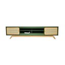 Ver imagem 2 de Rack Sala Tv até 75 Polegadas Ricco 220 Cm Laca com Portas em Palhinha Verde