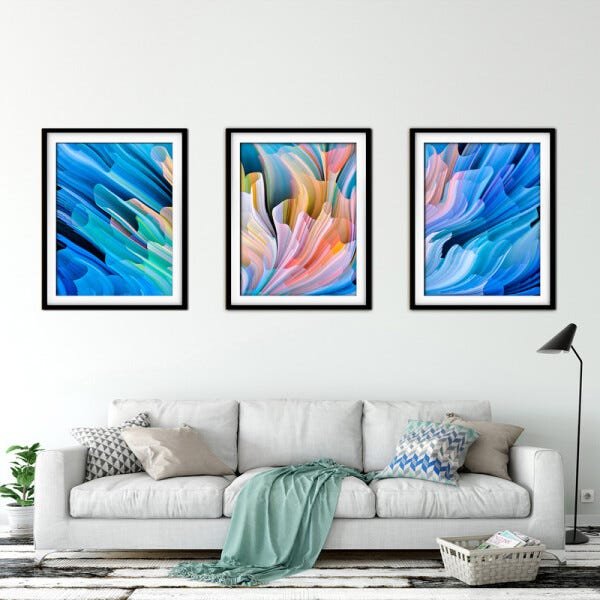 Quadro mdf preto 80x140 universo colorido mod 27 - 2