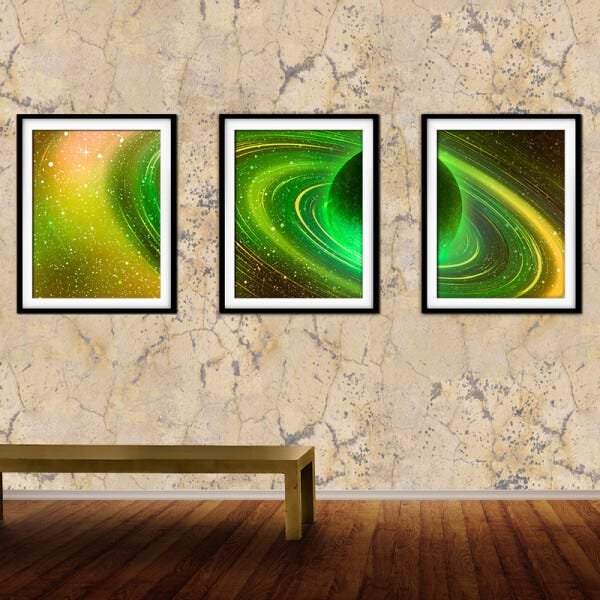 Quadro mdf preto 80x140 universo colorido mod 21 - 2