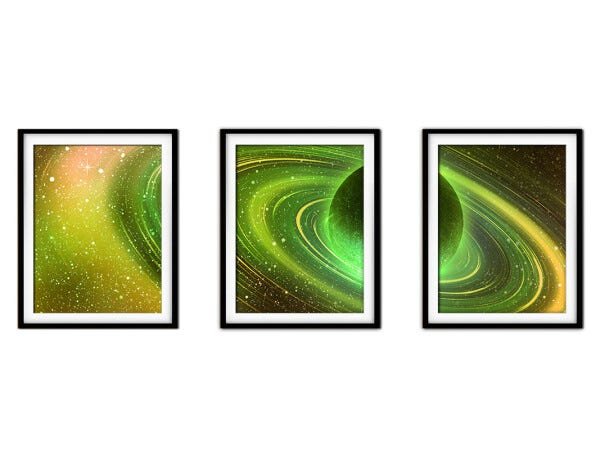 Quadro mdf preto 80x140 universo colorido mod 21 - 1