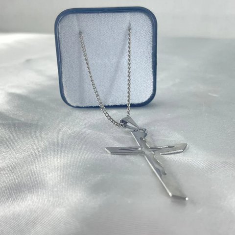 Corrente Aço Inox Cruz Crucifixo Santo Santa 56cm