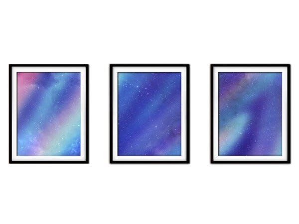 Quadro mdf preto 68x126 universo colorido mod 184 - 1