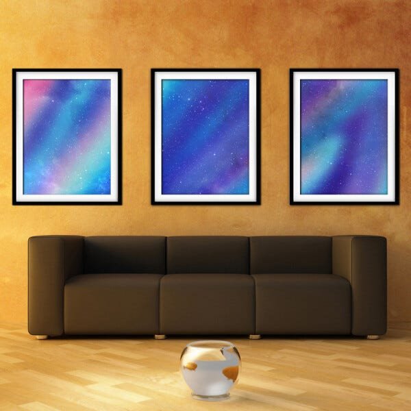 Quadro mdf preto 68x126 universo colorido mod 184 - 2