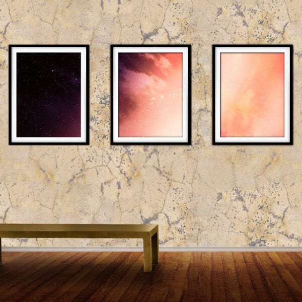 Quadro mdf preto 68x126 universo colorido mod 183 - 2