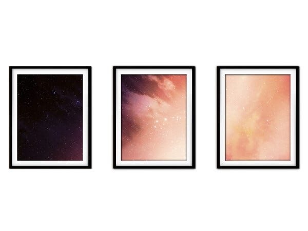 Quadro mdf preto 68x126 universo colorido mod 183 - 1
