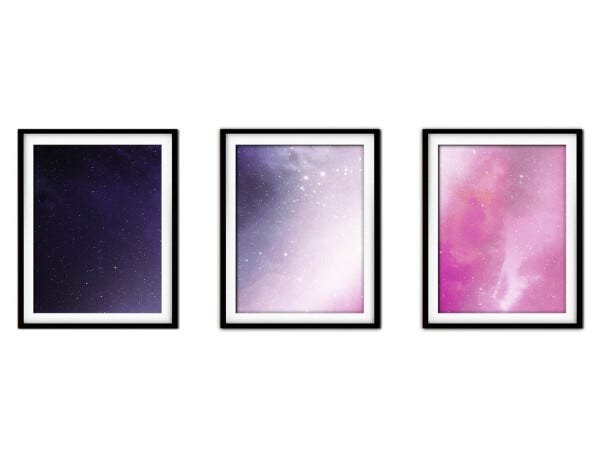 Quadro mdf preto 68x126 universo colorido mod 182 - 1