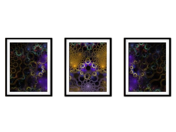Quadro mdf preto 68x126 universo colorido mod 180 - 1