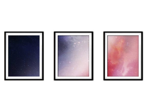 Quadro mdf preto 68x126 universo colorido mod 170 - 1