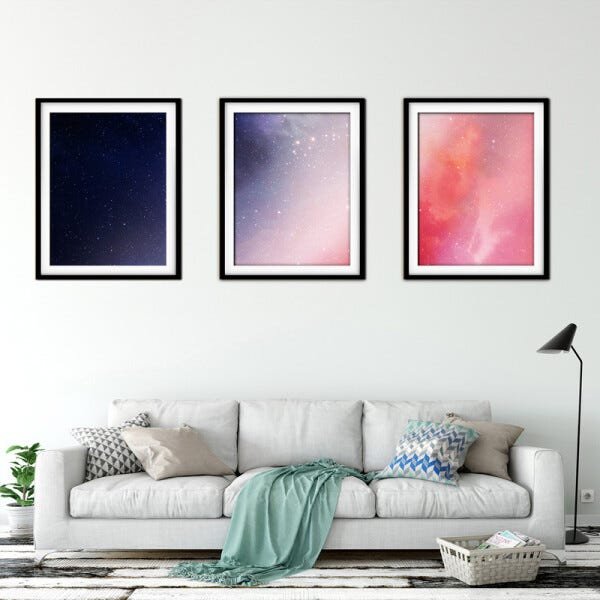 Quadro mdf preto 68x126 universo colorido mod 170 - 2