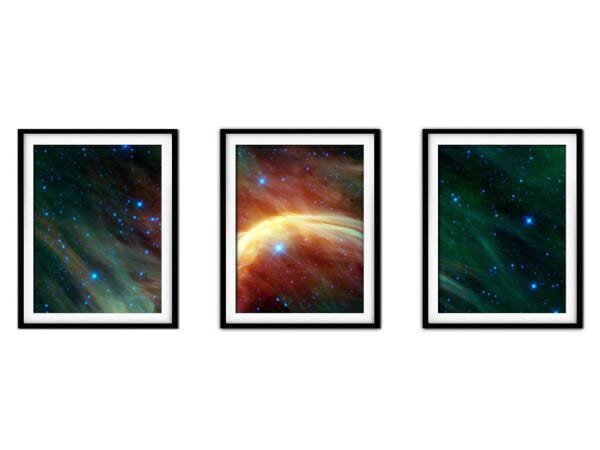 Quadro mdf preto 68x126 universo colorido mod 168 - 1