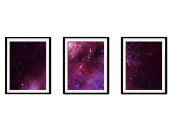 Quadro mdf preto 68x126 universo colorido mod 164 - 1