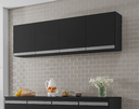 Ver imagem 1 de Armário de Cozinha Aéreo Andréia 150cm Preto - AJL Móveis