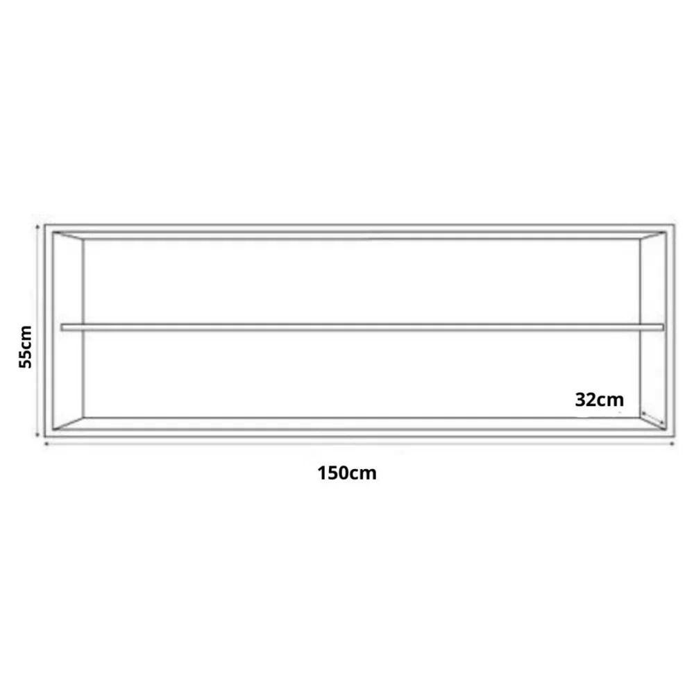 Armário de Cozinha Aéreo Andréia 150cm Preto - AJL Móveis - 4