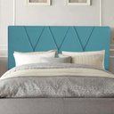 Ver imagem 2 de Cabeceira Estofada Solteiro 110CM Jade Suede Azul Turquesa - D A DECOR D&A Decor