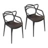 Conjunto Com 2 Cadeiras Monobloco Allegra Preta - 1