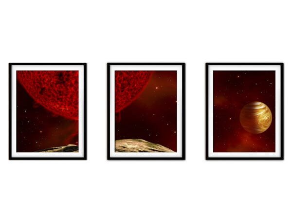 Quadro mdf preto 68x126 universo colorido mod 139 - 1