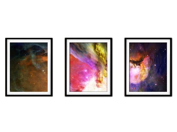 Quadro mdf preto 68x126 universo colorido mod 126 - 1