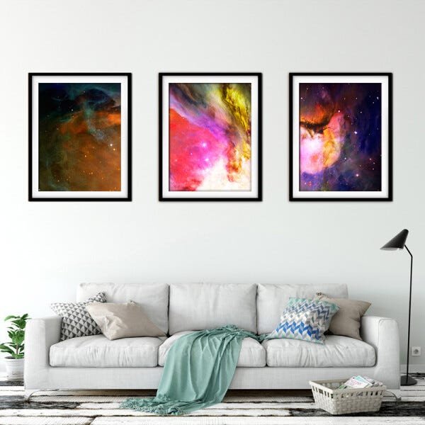 Quadro mdf preto 68x126 universo colorido mod 126 - 2