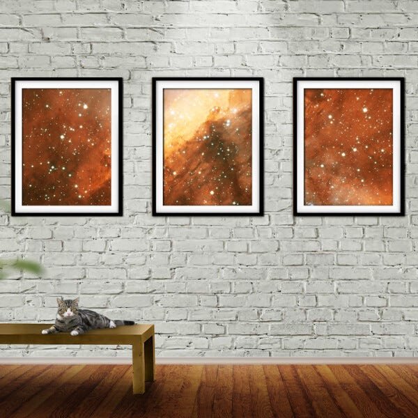 Quadro mdf preto 68x126 universo colorido mod 122 - 2