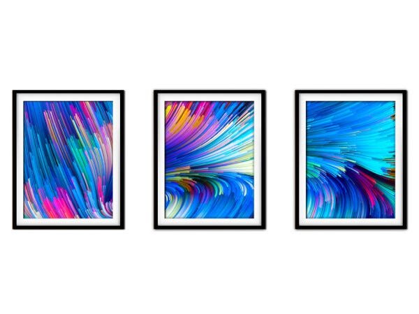 Quadro mdf preto 68x126 universo colorido mod 110 - 1